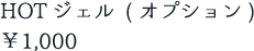 HOTジェル (オプション) ￥1,000